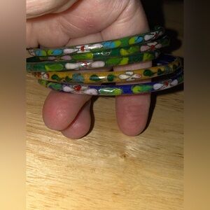 Eye catching **VINTAGE** Cloisonne bracelets!!ALL FIVE FOR 50$